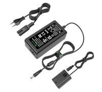 NP-FW50 Batterie factice pour Sony ZV-E10, Kit Adaptateur Secteur AC-PW20 | Compatible avec Sony Alpha ZV-E10, A7/A7R/A7S (II), A6500, A6400, A6300, A6100, A6000, A5100, A5000, RX10 II-IV, NEX-3/5/7