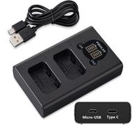 NP-FW50 Chargeur USB Rapide Double LCD Petit Léger pour Batterie Sony NP-FW50 Compatible avec Sony ZV-E10 a7S a7 a6500 a6400 a6300 a6100 a6000 a5100 a5000 a3500 NEX7 NEX6 a55 a37 a35 RX10M4 RX10M3