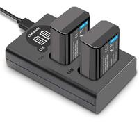 NP-FW50 Replacement Battery 1200mAh Pack of 2 with Charger for Sony ZV-E10 A6000 A6500 A6300 A7 A7II A7SII A7RII A7S A7R A55 A5100 A5000 RX10 NEX 5 (P) ort Micro USB and USB-C. C)