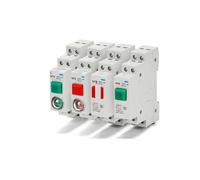 NP9 push button card DIN rail button switch reset with moving Signal light LED 220V 2NO 2NC Pushbutton Switch 24V AUOQKQUT(Rot,LED 220V 2NO 1NC)