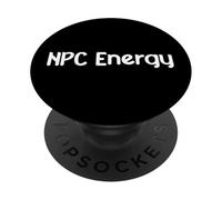NPC Energy Meme Humor AI Brain Dead Gamer Retro Tee Classic! PopSockets PopGrip Adhésif