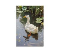 NPEJLCIGH Décoration murale moderne à suspendre avec un canard nageant dans l'étang, laissant de petites ondulations derrière lui - 60 x 90 cm