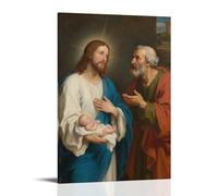 NPEJLCIGH Décoration murale moderne à suspendre Jésus avec Nicodème parlant de naissance - 50 x 75 cm