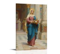 NPEJLCIGH Décoration murale moderne à suspendre Marie dans le temple, portant des offrandes, marchant solennellement - 30 x 45 cm