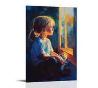 NPEJLCIGH Décoration murale moderne à suspendre pour enfant Motif Un monde de lumière et d'ombre 60 x 90 cm