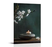 NPEJLCIGH Impression artistique zen nature morte pour studio de yoga et salles de méditation - Décoration murale moderne à suspendre - 50 x 75 cm