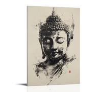 NPEJLCIGH Peinture murale artistique moderne à suspendre Bouddha à l'encre noire pour studio de yoga et zones de relaxation - 30 x 45 cm