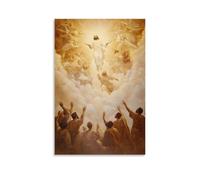 NPEJLCIGH Peinture murale chrétienne - Ascension du Christ - Le Glorieux Retour au Ciel - Décoration murale moderne à suspendre - Impression artistique 30 x 45 cm