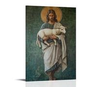 NPEJLCIGH Peinture murale chrétienne - Bon berger - Christ portant l'agneau perdu - Décoration murale moderne à suspendre - 20 x 30 cm