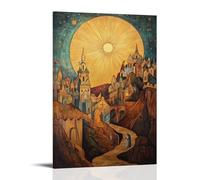NPEJLCIGH Peinture murale chrétienne - La Nativité du Christ - Lumière divine à Bethléem - Décoration murale moderne à suspendre - 30 x 45 cm
