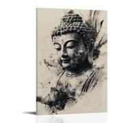 NPEJLCIGH Poster artistique de Bouddha au pinceau à encre pour décoration spirituelle et paisible - Décoration murale moderne à suspendre - 20 x 30 cm
