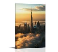 NPEJLCIGH Poster de ville - Dubai Horizons - Où la modernité rencontre le ciel - Décoration murale artistique moderne à suspendre - 30 x 45 cm