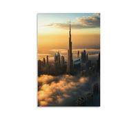 NPEJLCIGH Poster de ville - Dubai Horizons - Où la modernité rencontre le ciel - Décoration murale artistique moderne à suspendre - 20 x 30 cm