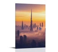 NPEJLCIGH Poster de ville Dubaï - Où le désert rencontre l'horizon futuriste - Décoration murale artistique moderne à suspendre - 30 x 45 cm
