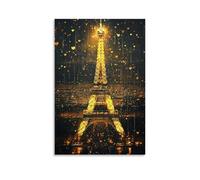 NPEJLCIGH Poster de ville - Paris - Amour, lumières et monuments emblématiques - Décoration murale moderne à suspendre - 50 x 75 cm