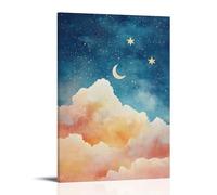 NPEJLCIGH Poster Dreamy ABC avec nuages et étoiles - Décoration murale moderne à suspendre - 40 x 60 cm
