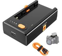 NPF-02 Chargeur de Batterie pour Batterie Sony NP-F avec entrée/Sortie USB-C PD 25W,Adaptateur d'alimentation DC 8V/12V pour Tous Les appareils Photo sans Miroir/DSLR.