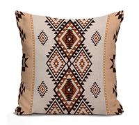 Nphuriy Housse de coussin de style indien américain, style navajo aztèque, motif ethnique, housse de coussin en coton et lin 40,6 x 40,6 cm, taie d'oreiller carrée standard décorative pour canapé et