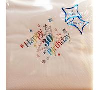 NPK Serviettes en papier imprimées Happy 21st Birthday, 15 pièces SG7183 (taille unique) (Blanc)