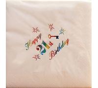 NPK Serviettes en papier imprimées Happy 21st Birthday, 15 pièces SG7184 (taille unique) (Blanc)