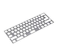NPKC Plaque de positionnement anodisée en aluminium CNC avec finition brossée pour clavier GH60 60 % - Support ISO ANSI WKL (gris ajouter des stabilisateurs)