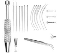 nplaseta 16G 18G 14PCS Ensemble de Pinces pour Piercing Acier Chirurgical Taper Ball Grabber Outil pour Changer Bijoux Fil d'Insertion sans Filetage Kit Perçage Corporel pour Oreille, Nez, Lèvre