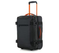 NPLE Sac à dos trolley hybride de voyage, bagage à main, convertible sac à dos/valise, noir, polyester, 55 x 35 x 20 cm, avec roulettes coulissantes et fermeture TSA, Black Orange