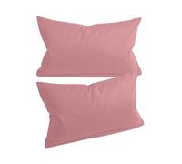 npluseins 1154.1498 Lot de 2 housses de coussin unies et design discret Vieux rose Env. 30 x 50 cm