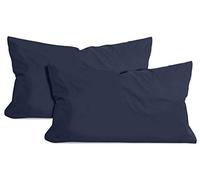 npluseins 1331.1812 Lot de 2 Housses de Coussin en Coton, Bleu Marine, ca. 40 x 60 cm