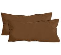 npluseins 1331.1812 Lot de 2 Housses de Coussin en Coton, Chocolat, ca. 40 x 80 cm