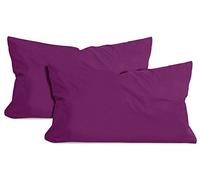 npluseins 1331.1812 Lot de 2 Housses de Coussin en Coton, Lilas, ca. 40 x 60 cm