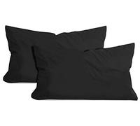 npluseins 1331.1812 Lot de 2 Housses de Coussin en Coton, Noir, ca. 40 x 60 cm