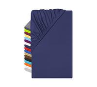 Npluseins 1519.2192 Drap-housse en microfibre respirant et hypoallergénique, Microfibre, 100 % polyester., bleu marine, ca. 90-100 x 200 cm