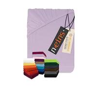 Npluseins Drap Housse 180x200 Jusqu’à 200x200 cm, Drap Housse Coton, 100% Doux, 159.192, Nombreuses Couleurs et Tailles, protège Matelas 180x200- Lilas