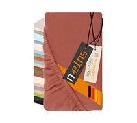 Npluseins Drap Housse 90x200 à 100x200 cm - fabriqué en Allemagne - Flanelle Fine 100% Coton - Linge de lit Chaud et Doux, résistant et Opaque, 1037.1342, Rouille