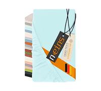 Npluseins Drap Housse 90x200 à 100x200 cm - fabriqué en Allemagne - Flanelle Fine 100% Coton - Linge de lit Chaud et Doux, résistant et Opaque, 1037.1342, Bleu Clair