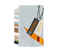 Npluseins Drap Housse 90x200 à 100x200 cm - fabriqué en Allemagne - Flanelle Fine 100% Coton - Linge de lit Chaud et Doux, résistant et Opaque, 1037.1342, Azur