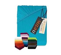 npluseins Drap-Housse Classique en Jersey - de Nombreuses Couleurs et Tailles - 100% Coton 159.192, 200 x 220 cm, Turquoise