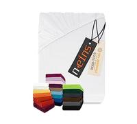 npluseins Drap-Housse Classique en Jersey - de Nombreuses Couleurs et Tailles - 100% Coton 159.192, 90-100 x 200 cm, Blanc