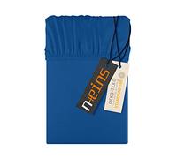 npluseins Drap-Housse en Jersey 100% Coton - Disponible en 6 Tailles, Bleu Roi, Env. 70 x 140 cm