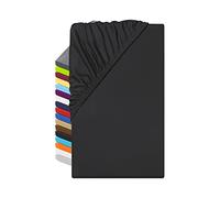 npluseins Drap-housse en microfibre - respirant et adapté aux personnes allergiques 1519.2192, 90-100 x 200 cm, noir