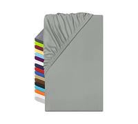 npluseins Drap-housse en microfibre - Respirant et convient aux personnes allergiques - 1519.2192 - 180-200 x 200 cm - Gris
