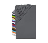 npluseins Drap-housse en microfibre - Respirant et convient aux personnes allergiques - 1519.2192 - 80-90 x 190 cm - Anthracite