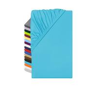 npluseins Drap-housse en microfibre - Respirant et convient aux personnes allergiques - 1519.2192 - 80-90 x 190 cm - Turquoise