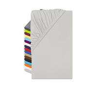 Npluseins Drap-housse en microfibre - Respirant et convient aux personnes souffrant d'allergies 1519.2192, Microfibre, 100% polyester, Argent, env. 200 x 220 cm