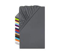 Npluseins Drap-housse en microfibre - Respirant et hypoallergénique 1519.2192, Microfibre, 100 % polyester., anthracite, ca. 90-100 x 200 cm