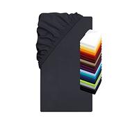 npluseins Drap-Housse Extensible en Jersey élasthanne pour Lits à Eau et boxspring - en 19 Couleurs Modernes - Hauteur de Bonnet env. 40 cm - Dimensions env. 180-200 x 200-220 cm, Anthracite