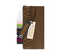 npluseins Drap-housse pour surmatelas 100 % coton 1544.2231, env. 90-100 x 200 cm, chocolat