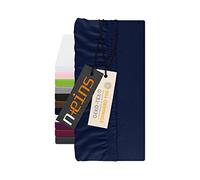 npluseins Drap-housse pour surmatelas - Drap-housse en 100 % coton - 1544.2231 - Environ 140-160 x 200 cm - Bleu marine