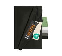 npluseins Drap-Housse sans élastique - Ultra-Doux et Moelleux - Drap pour lit, Camping-Car, Couverture de Camping, Couverture de Voyage Ultra-légère - Drap 1628.2375, 180 x 275 cm, Noir